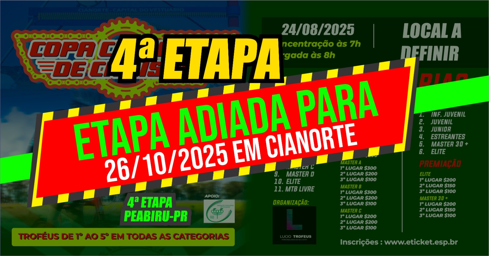 4º ETAPA - COPA CIANORTE DE CICLISMO - PEABIRU